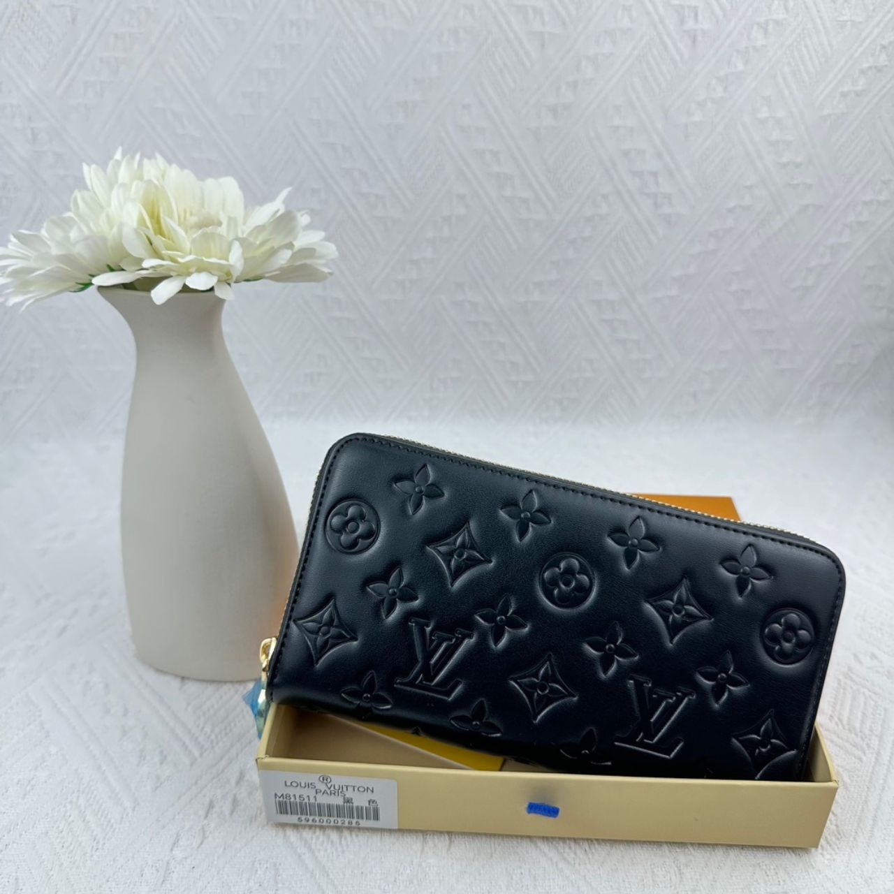 Louis Vuitton Zippy Wallet Monogram Embossed Black 19.5cm M81510 - Image 6