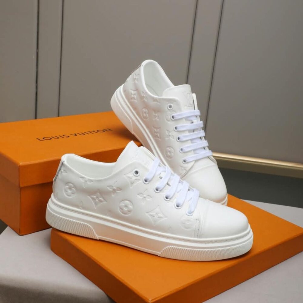 Alternative view of Louis Vuitton Monogram Embossed Low Top Sneakers White