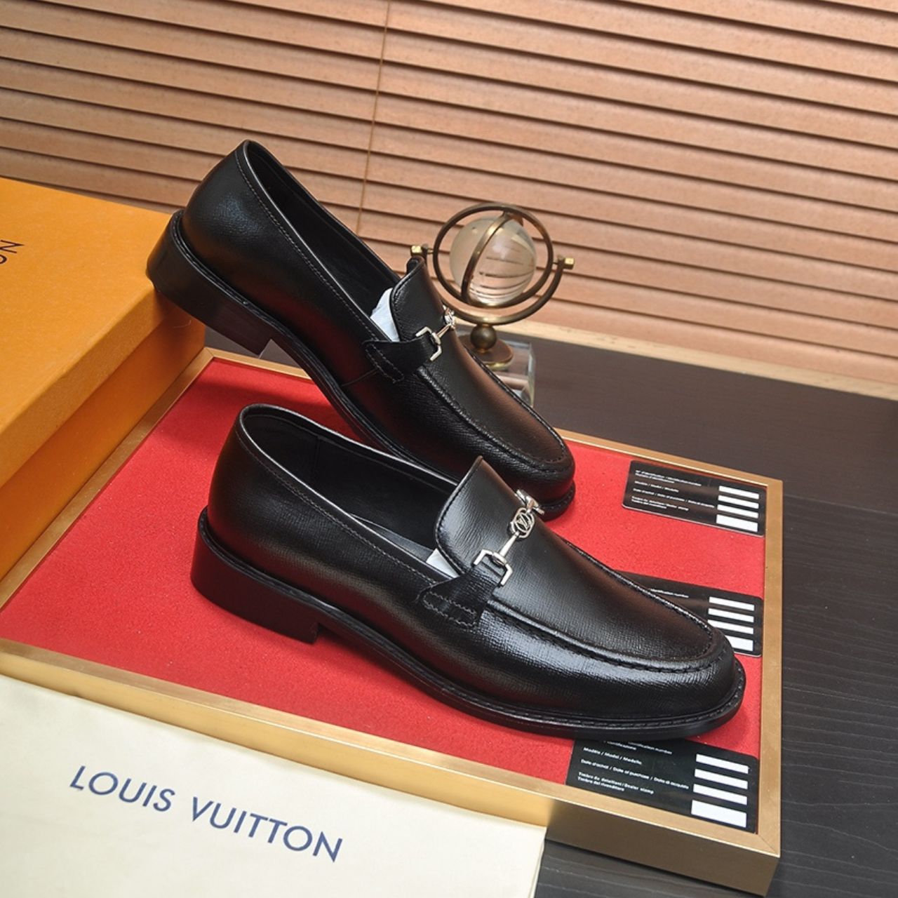 Louis Vuitton LV Initials Loafers Black Leather Silver Hardware - Image 5
