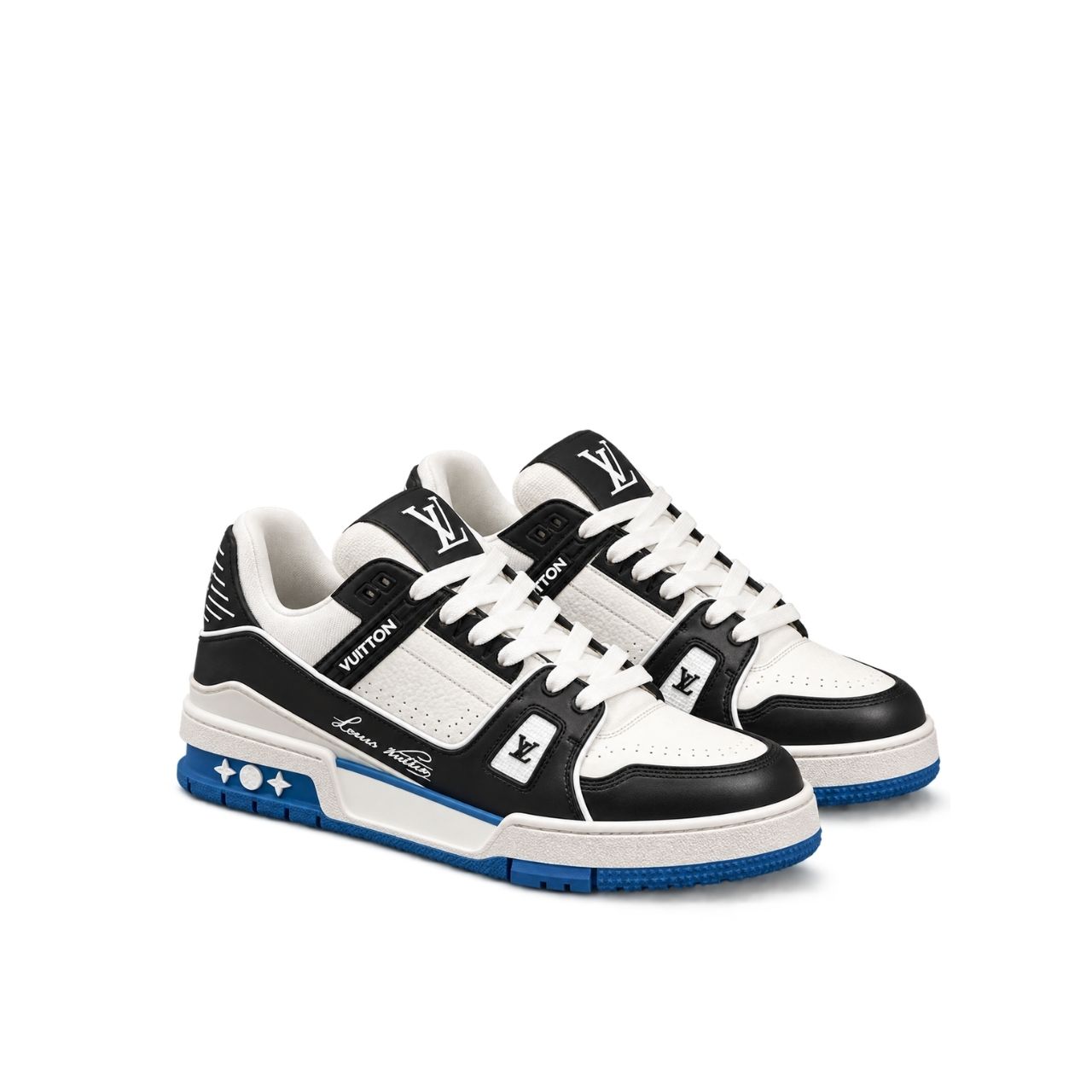 Louis Vuitton LV Trainer Sneaker Black White Blue