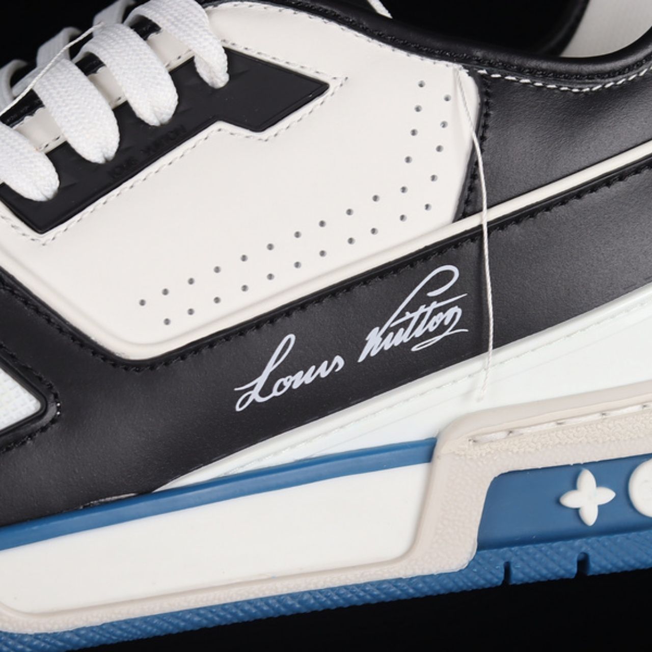 Louis Vuitton LV Trainer Sneaker Black White Blue - Image 10