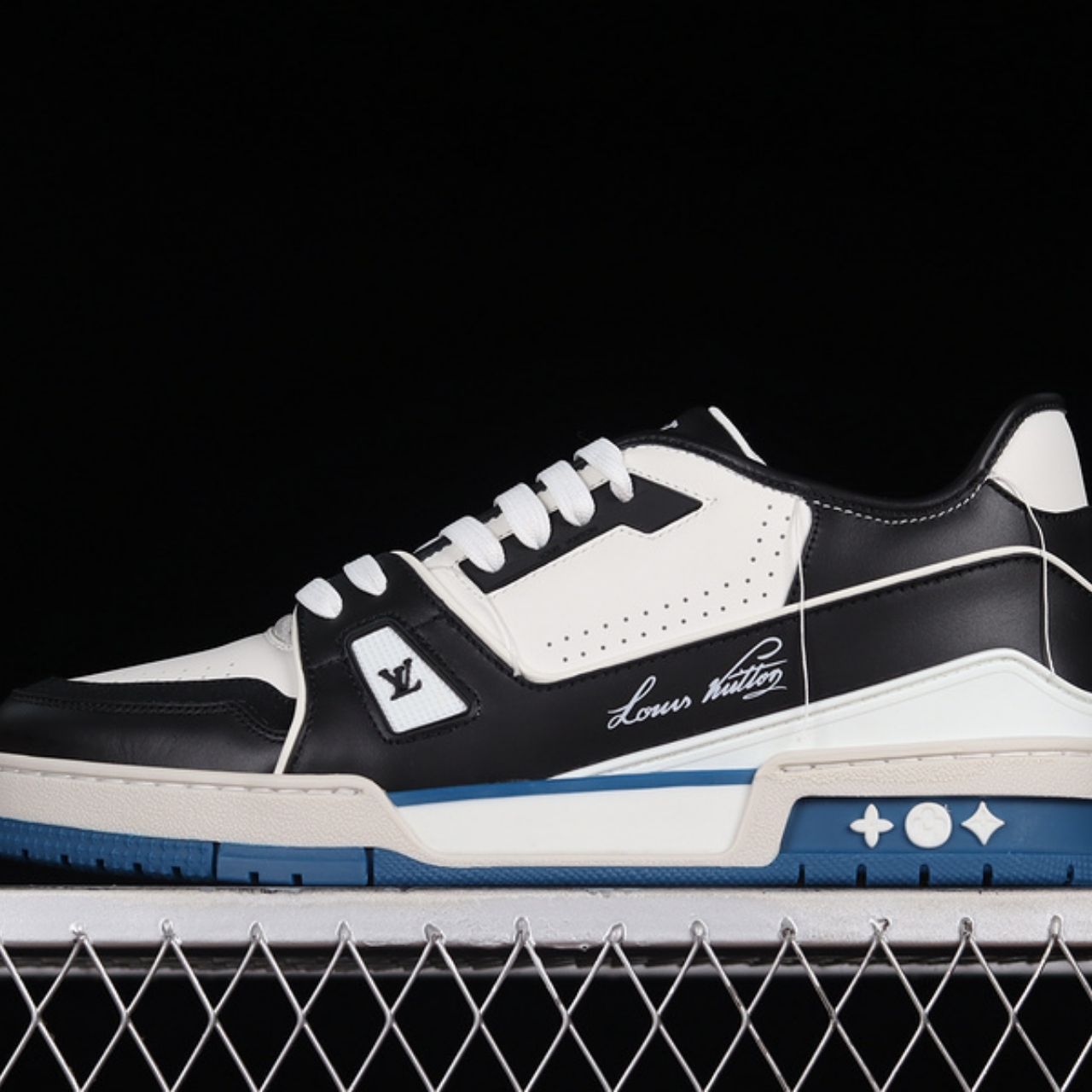 Louis Vuitton LV Trainer Sneaker Black White Blue - Image 5