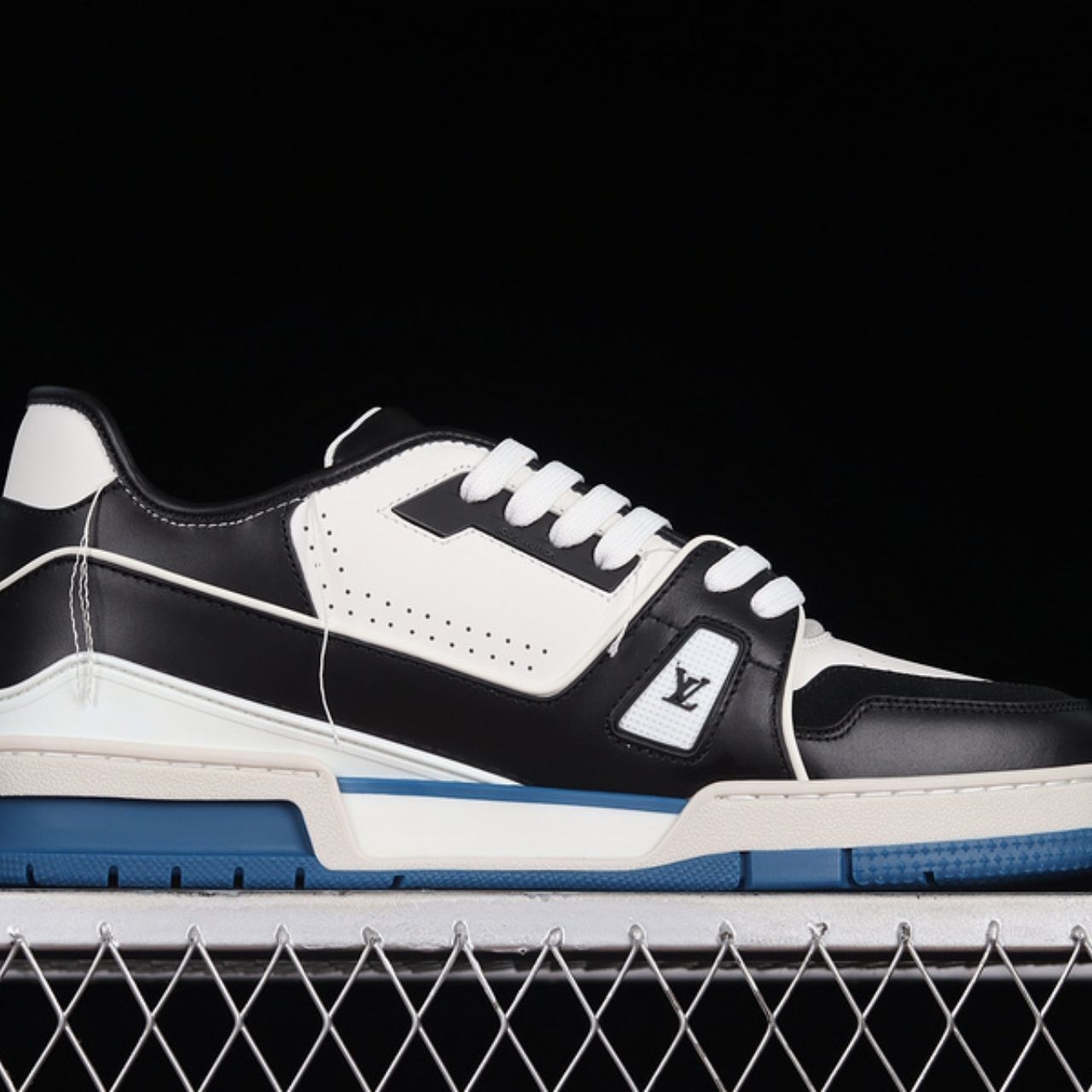 Louis Vuitton LV Trainer Sneaker Black White Blue - Image 6