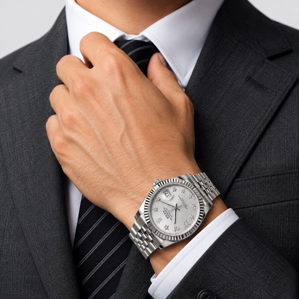 Alternative view of Rolex Datejust 31 Silver Diamond Dial 31mm
