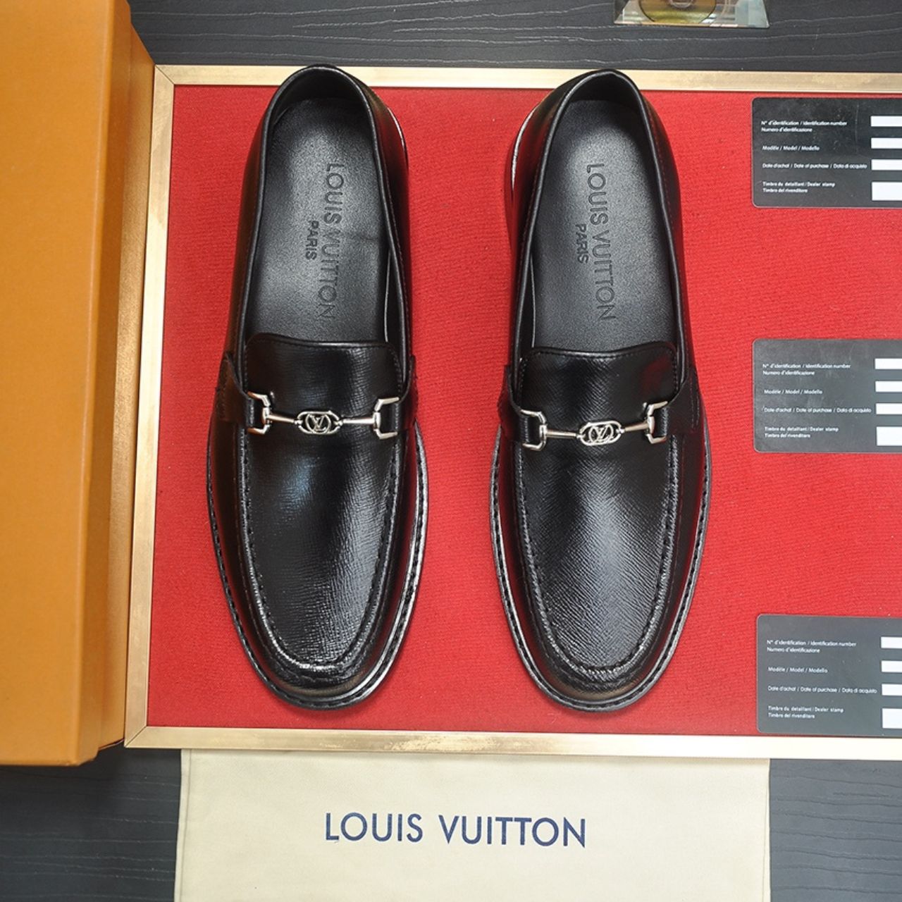 Louis Vuitton LV Initials Loafers Black Leather Silver Hardware - Image 4