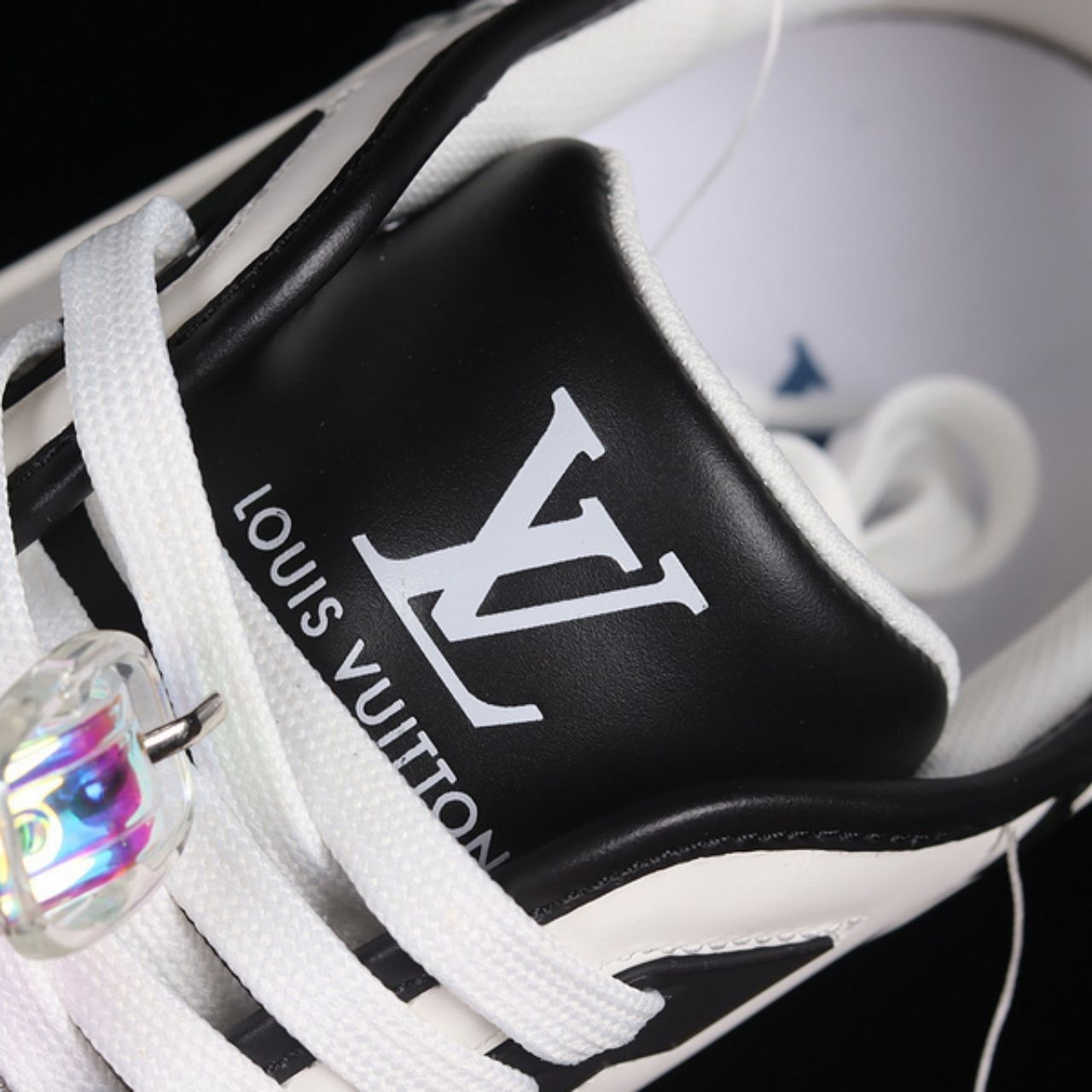 Louis Vuitton LV Trainer Sneaker Black White Blue - Image 9