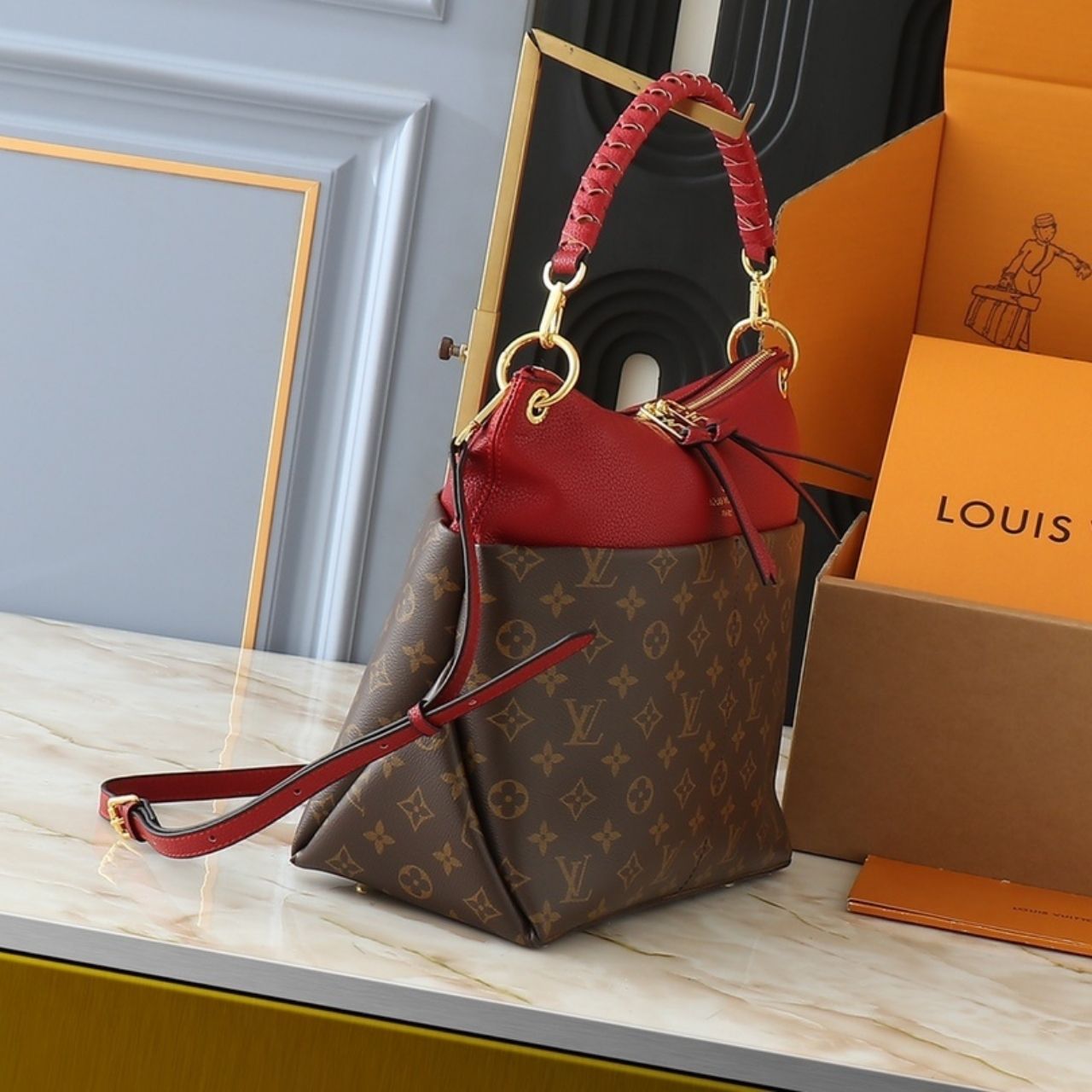 Louis Vuitton Melie Monogram Brown Red 33cm - Image 3