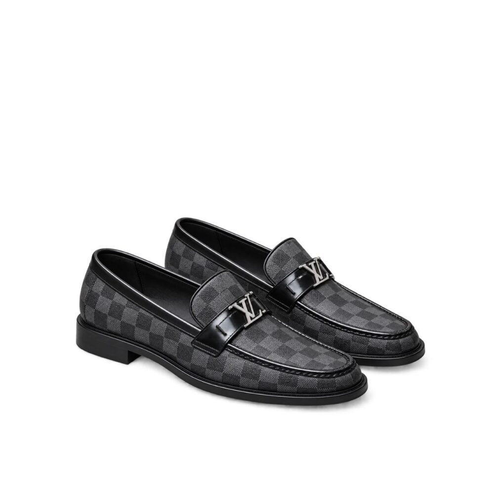 Louis Vuitton LV Initials Loafers Damier Graphite Black