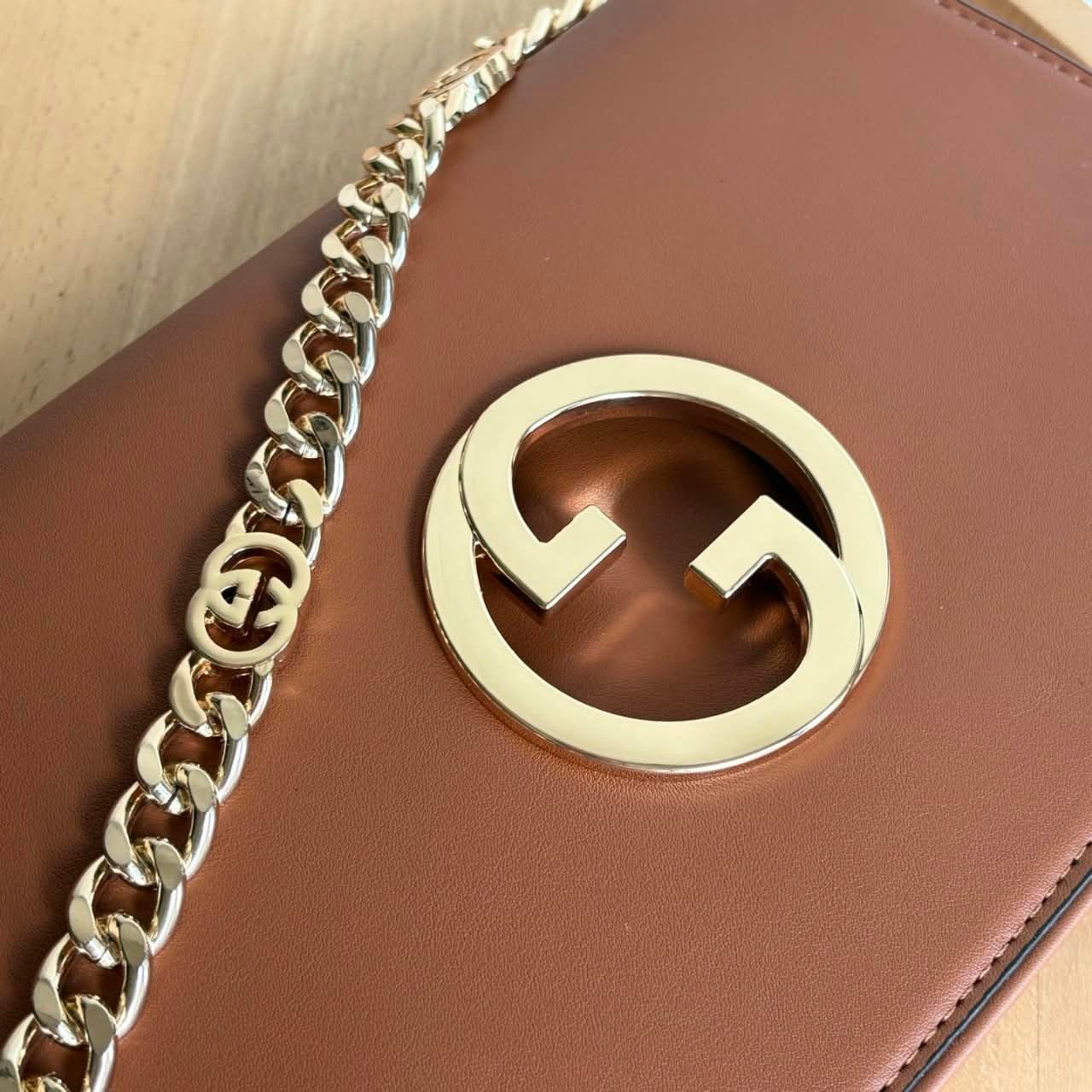 Gucci Blondie Chain Shoulder Flap Bag Blondie Cognac 28cm - Image 8