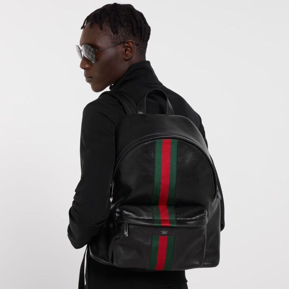 Alternative view of Prestige Edition - Gucci Web Trademark Large Backpack Black 36.5cm 866981 AAGIG 1057