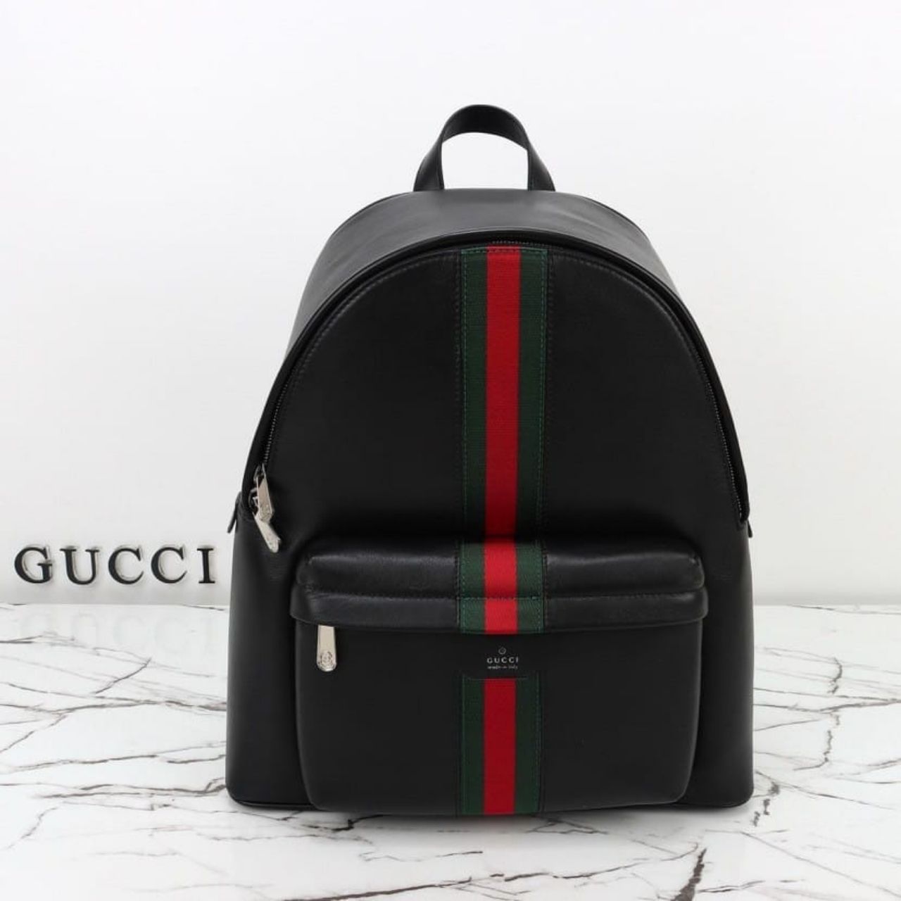 Prestige Edition - Gucci Web Trademark Large Backpack Black 36.5cm 866981 AAGIG 1057 - Image 3