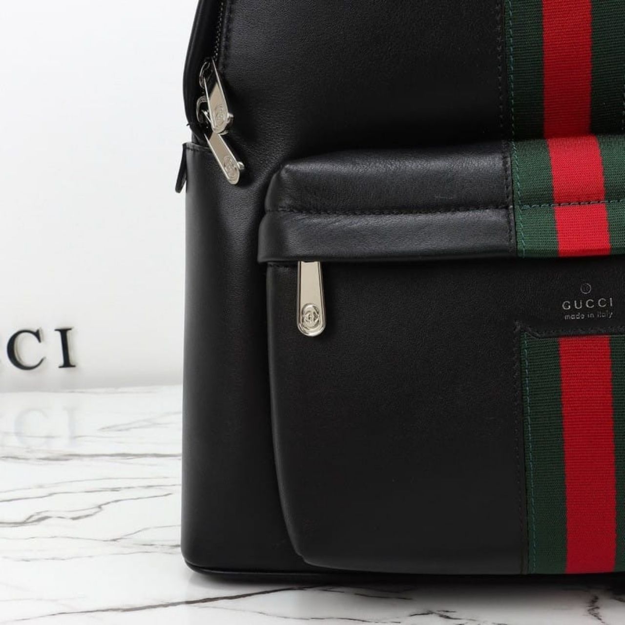 Prestige Edition - Gucci Web Trademark Large Backpack Black 36.5cm 866981 AAGIG 1057 - Image 9
