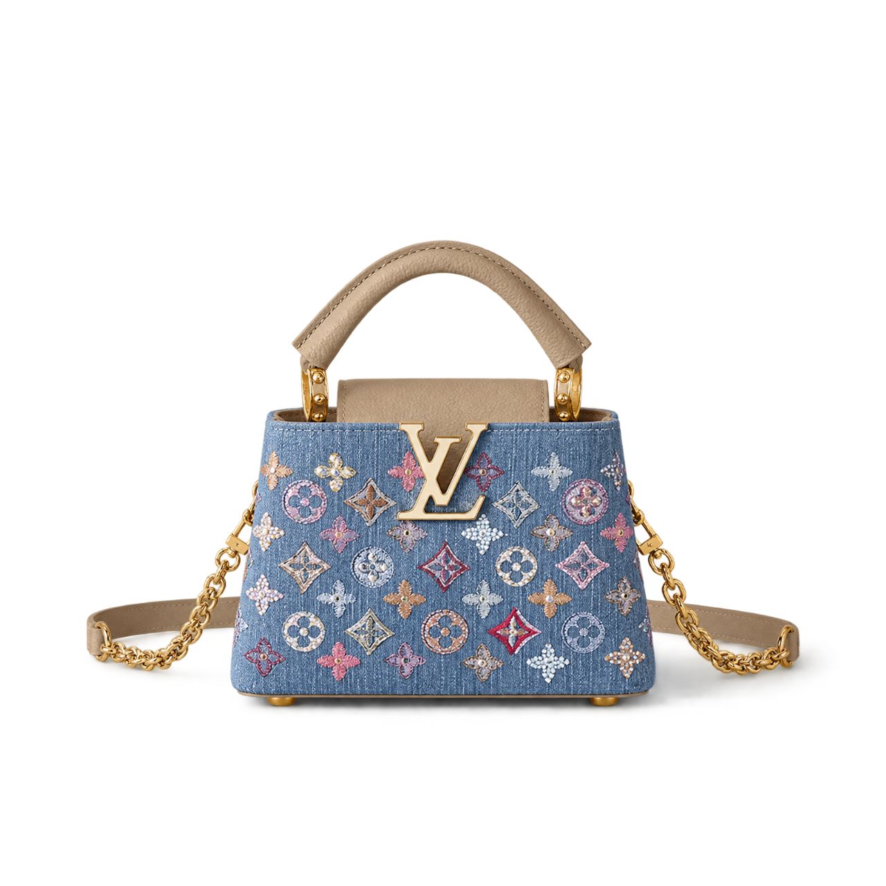 Louis Vuitton Capucines Mini Monogram Denim Blue 21cm