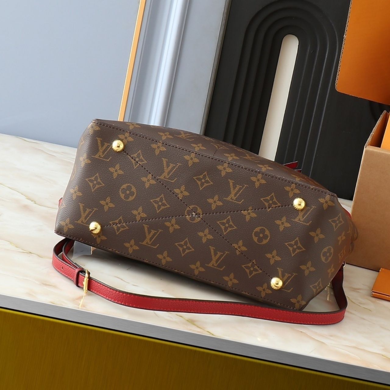 Louis Vuitton Melie Monogram Brown Red 33cm - Image 5