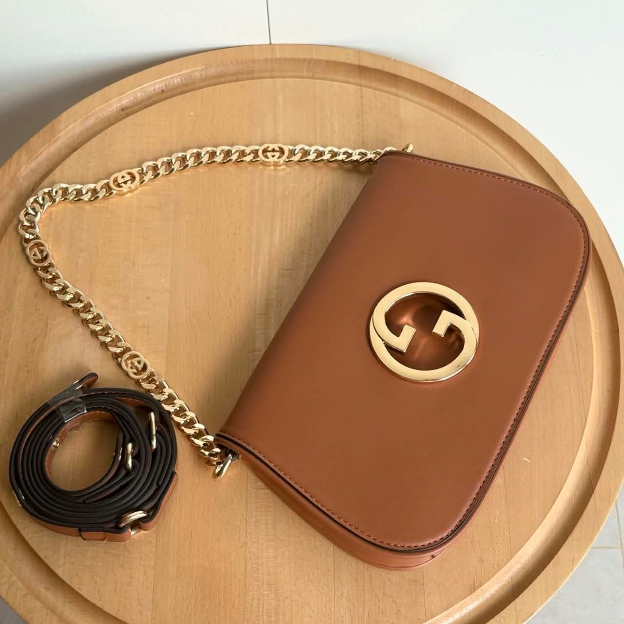 Gucci Blondie Chain Shoulder Flap Bag Blondie Cognac 28cm - Image 3