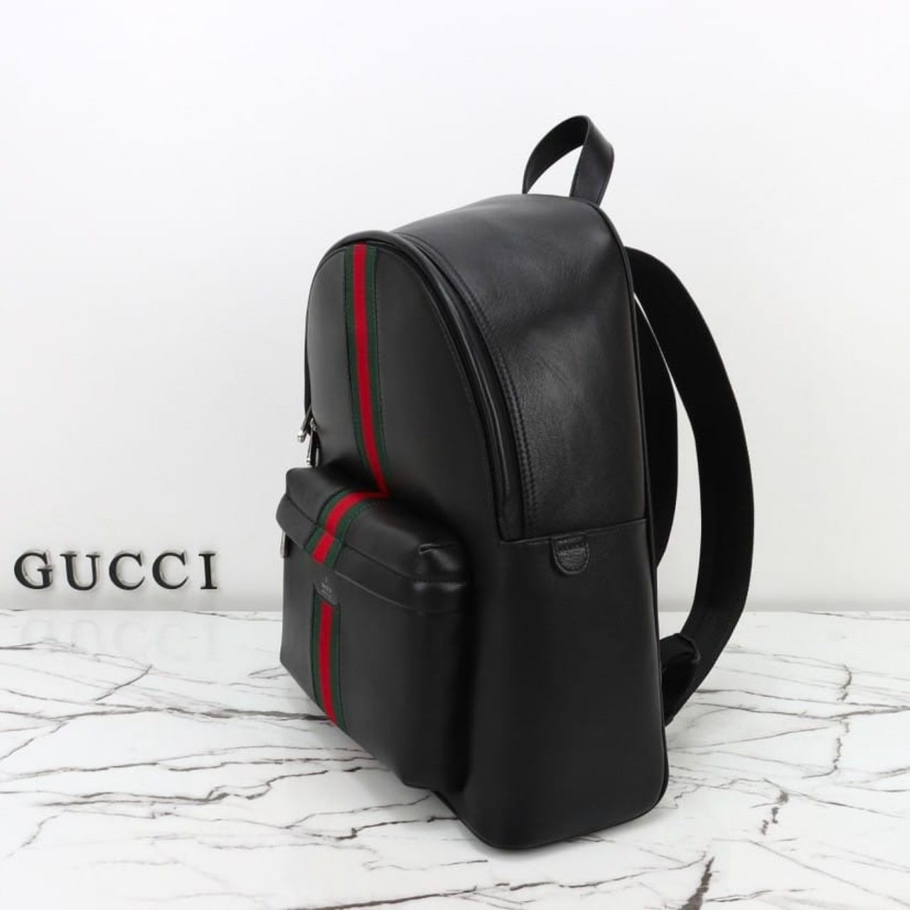 Prestige Edition - Gucci Web Trademark Large Backpack Black 36.5cm 866981 AAGIG 1057 - Image 4
