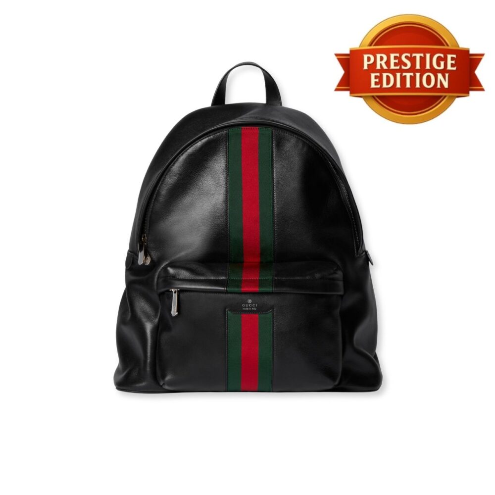 Prestige Edition - Gucci Web Trademark Large Backpack Black 36.5cm 866981 AAGIG 1057