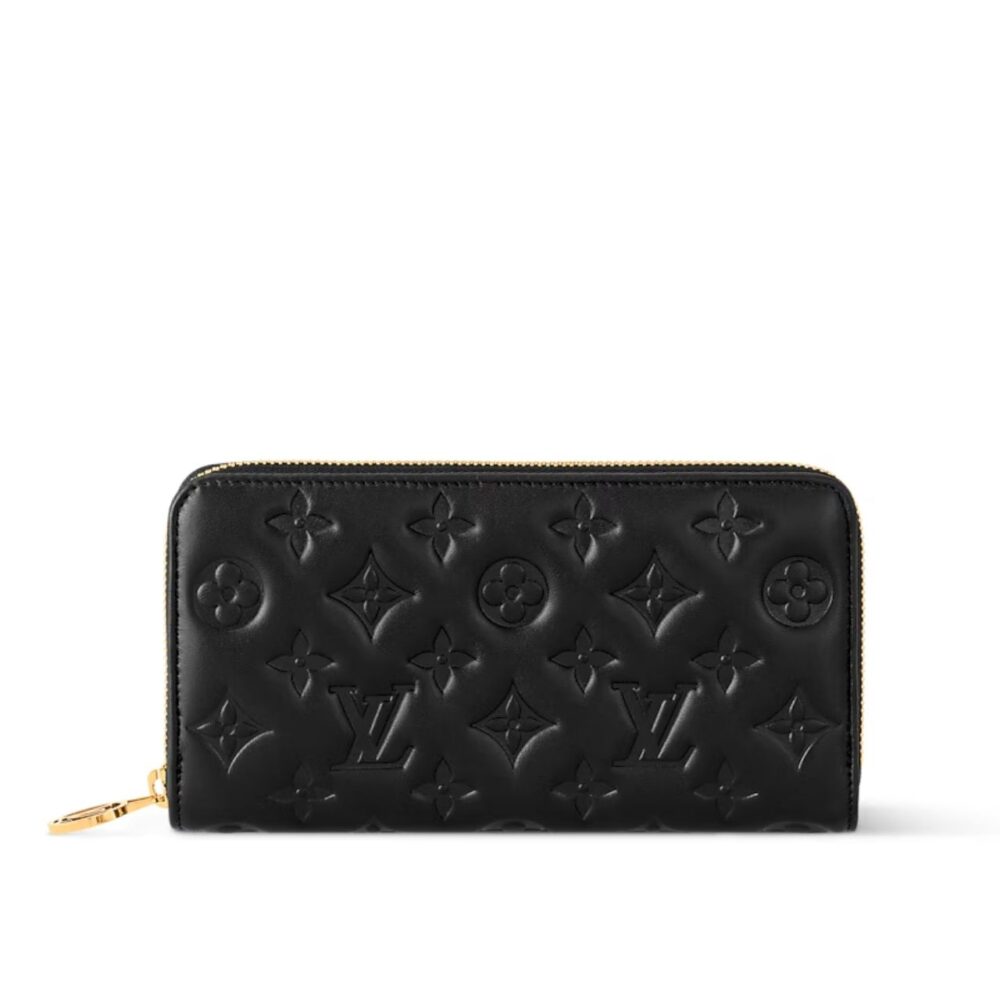 Louis Vuitton Zippy Wallet Monogram Embossed Black 19.5cm M81510